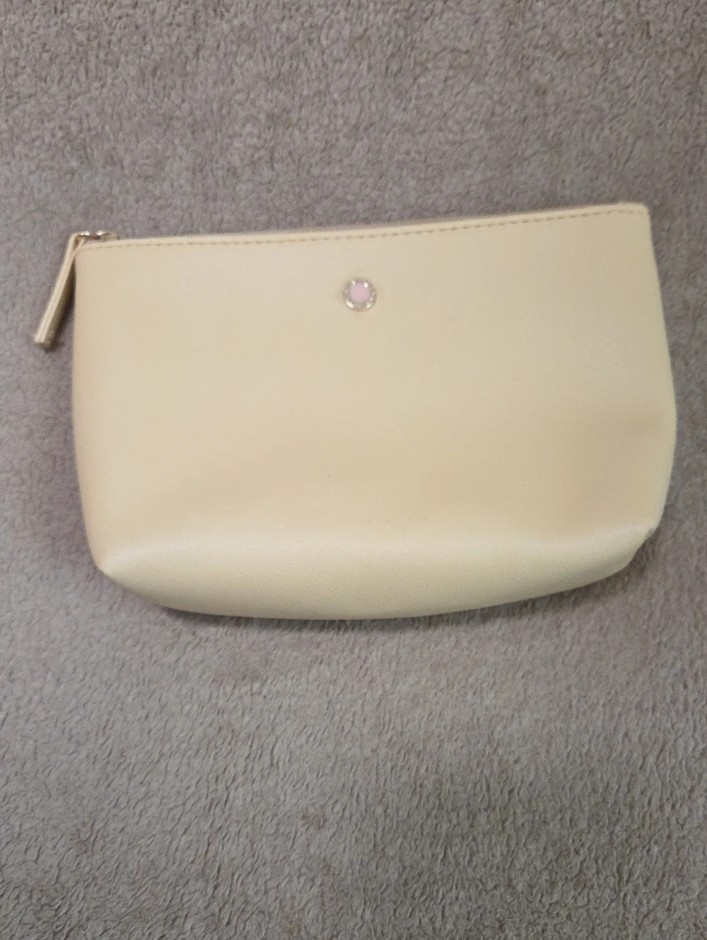Bvlgari Cream Zip Pouch Cosmetic Clutch